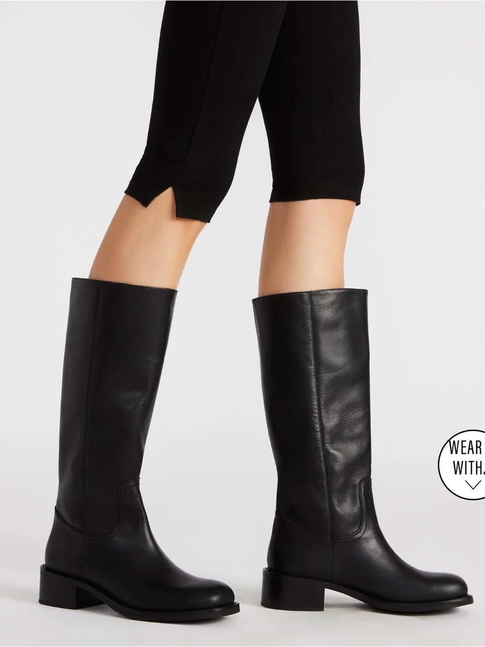 🆕-Steve Madden Classic Black Leather Knee-High Women's Boots